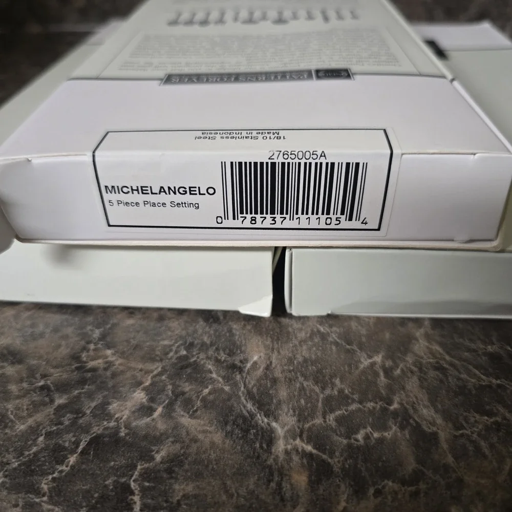 3 ONEIDA CUBE Stainless MICHELANGELO Flatware - NEW IN BOX 5 PC PLACE SETTING